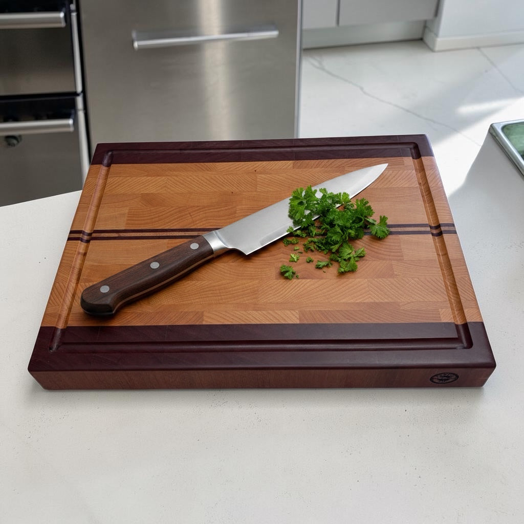 Tagliere endgrain faggio e amaranto