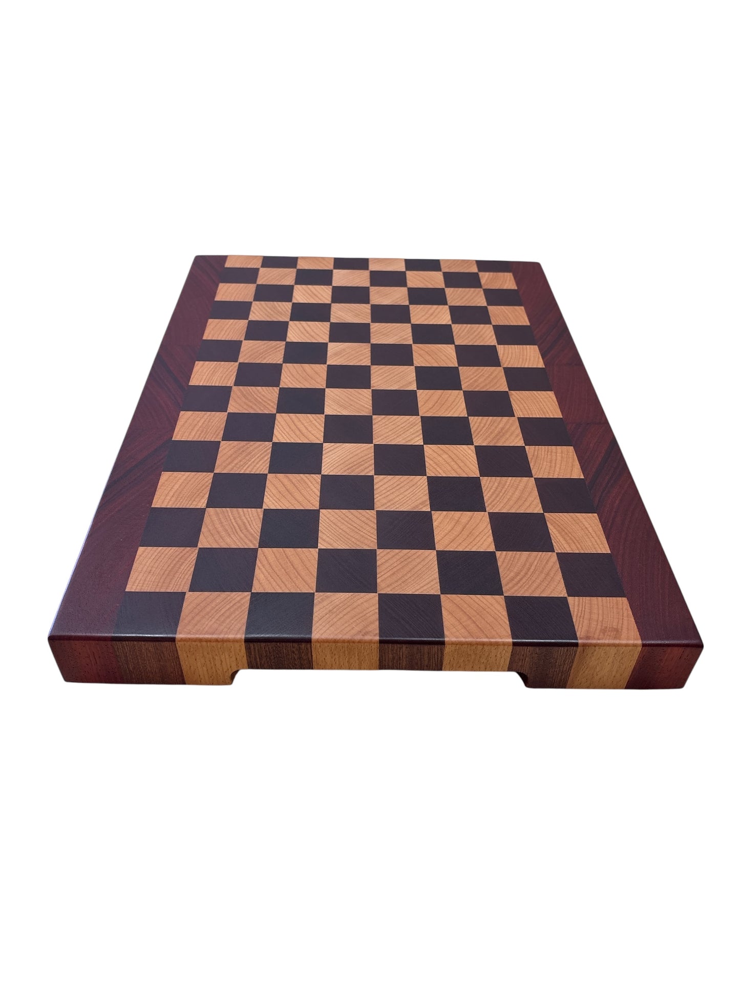 Tagliere endgrain scacchi e padouk 48x34x4