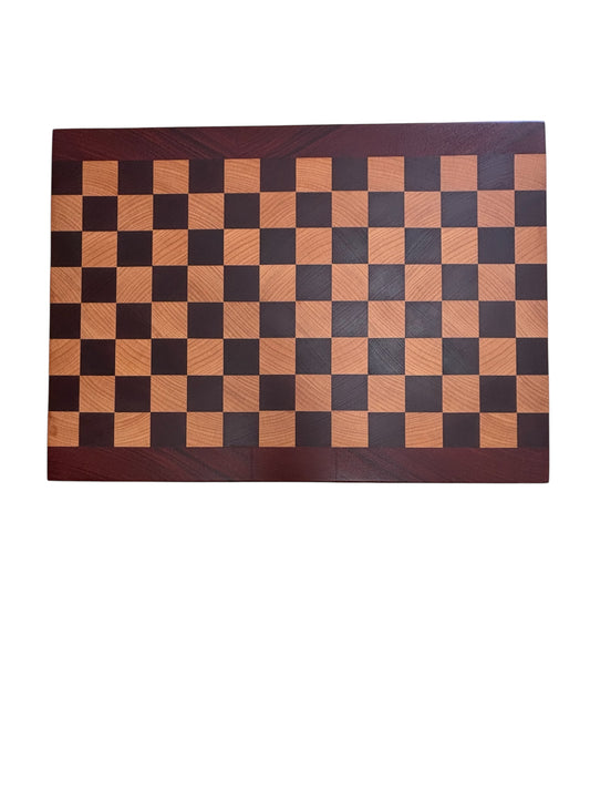 Tagliere endgrain scacchi e padouk 48x34x4