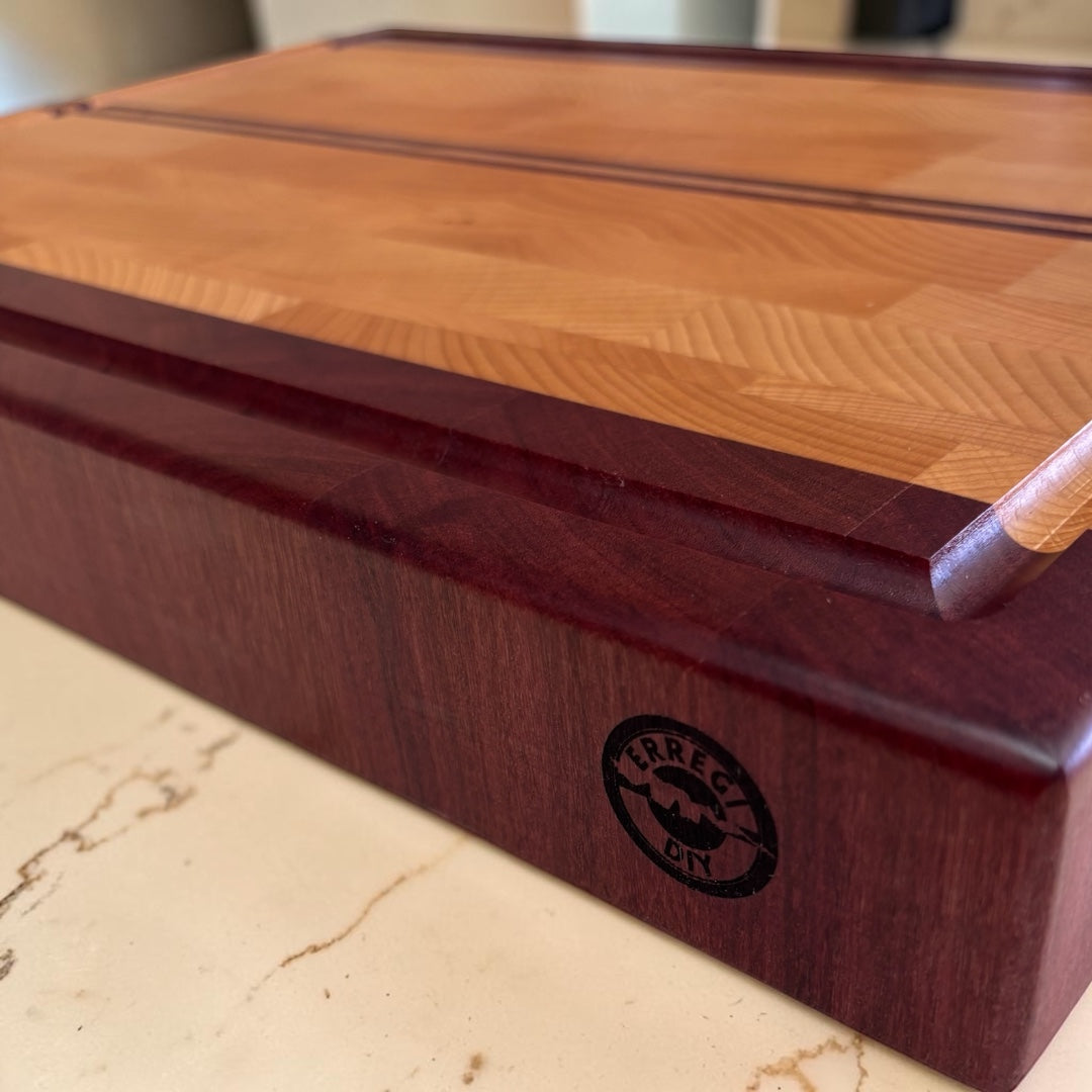 Tagliere endgrain faggio e amaranto