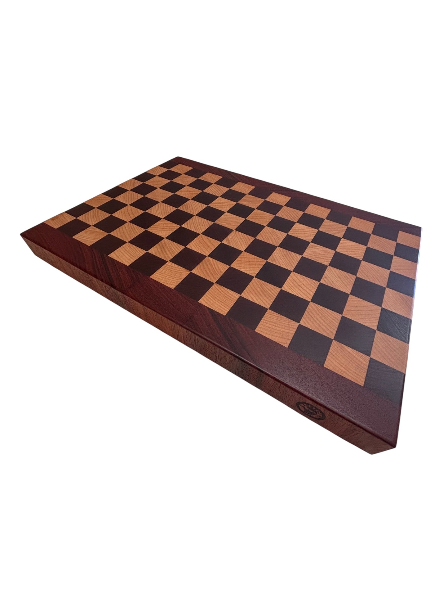 Tagliere endgrain scacchi e padouk 48x34x4